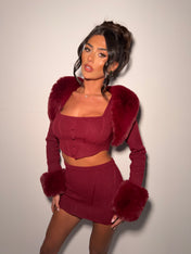 LOVERGIRL TOP & SHRUG (CHERRY)