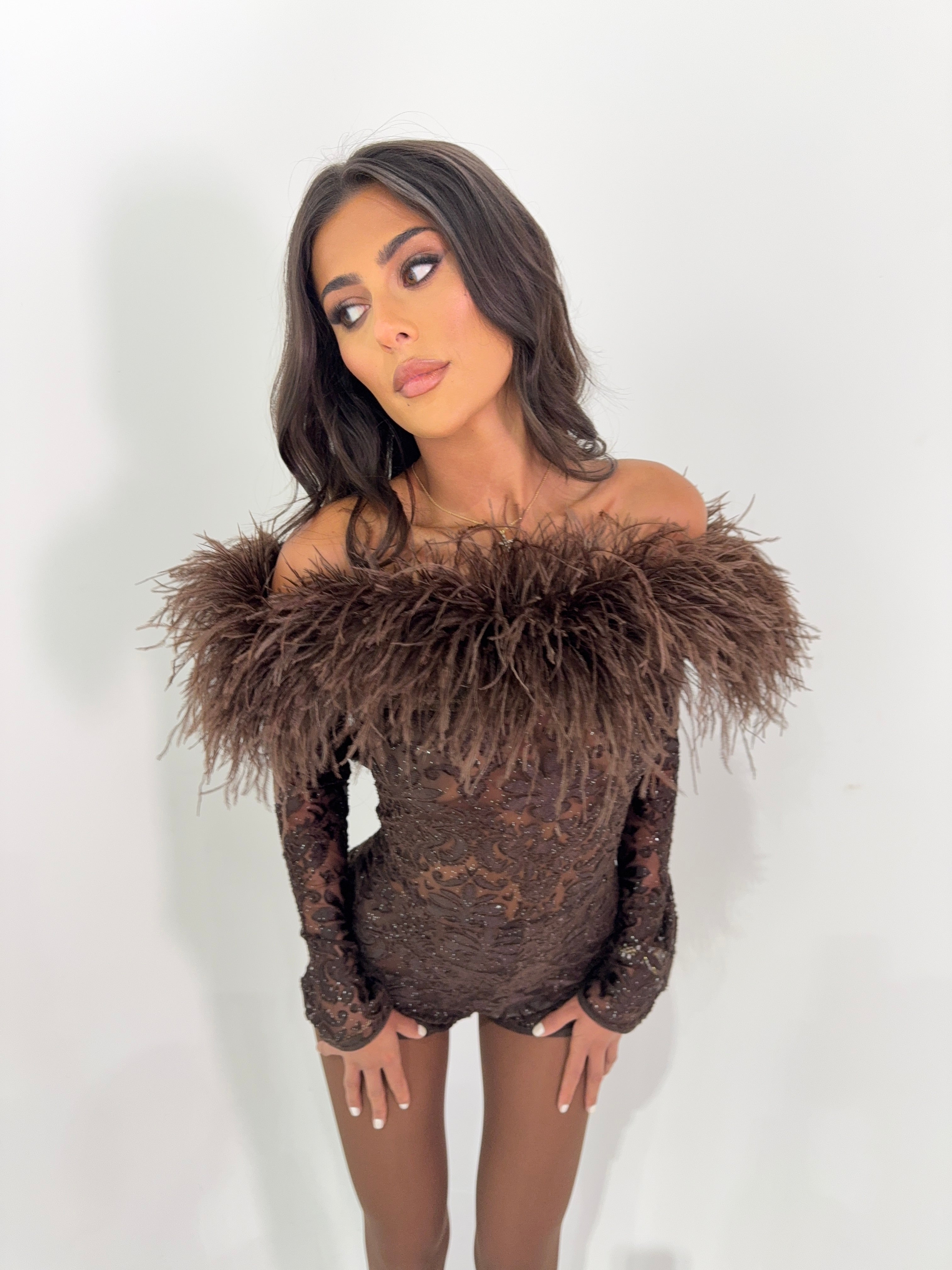 HEATHER PLAYSUIT - BROWN