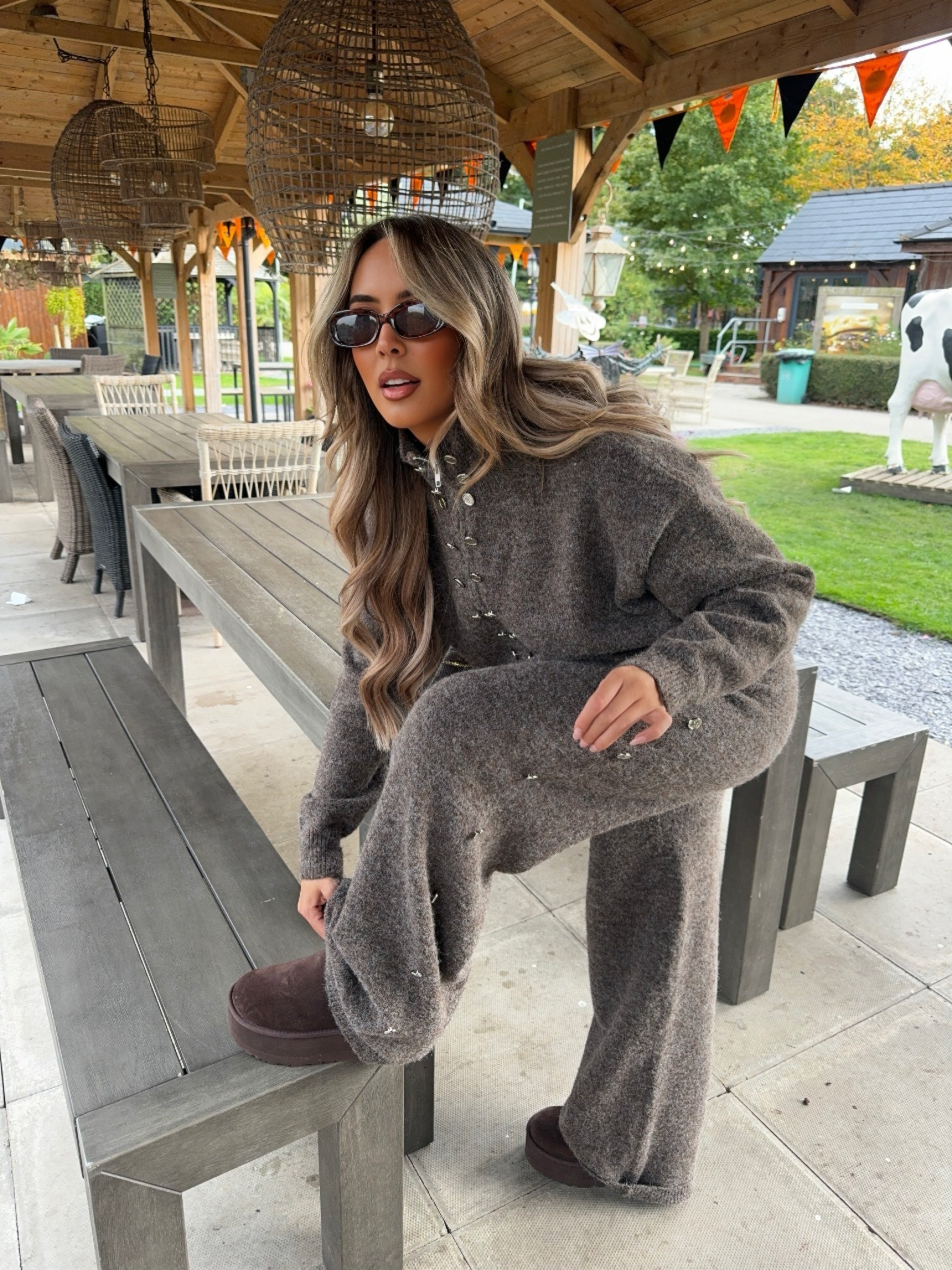 ‘MAUVE’ CHOCOLATE KNIT TROUSERS (REGULAR)