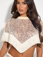 SOLEIL Embellished Mini Skirt