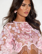AMIRA Pink Embellished Skirt