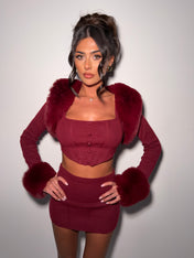 LOVERGIRL TOP & SHRUG (CHERRY)