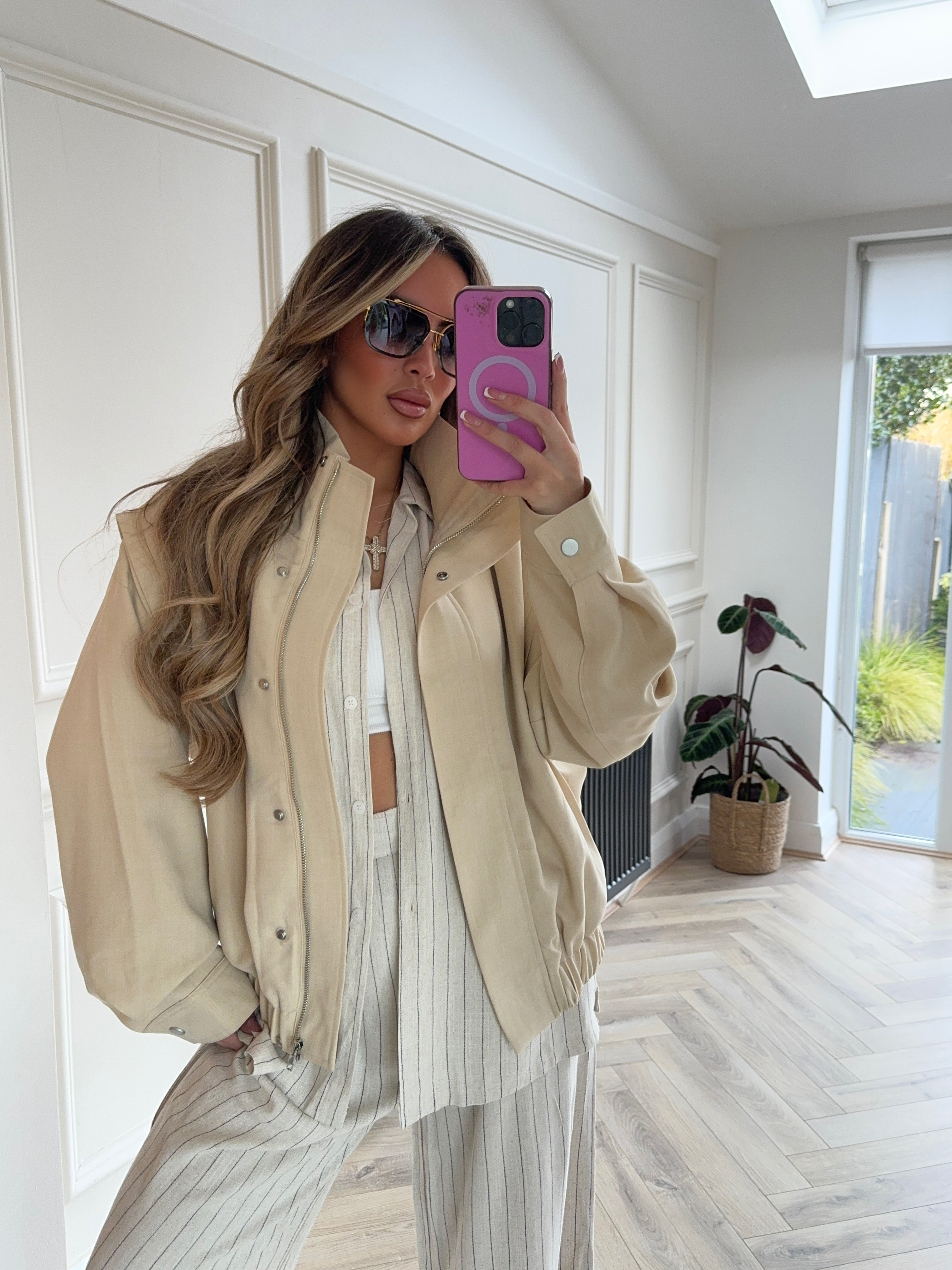 TAYLOR Viscose Two-Piece Set - Beige