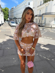 RIYA Pink Sequin Top