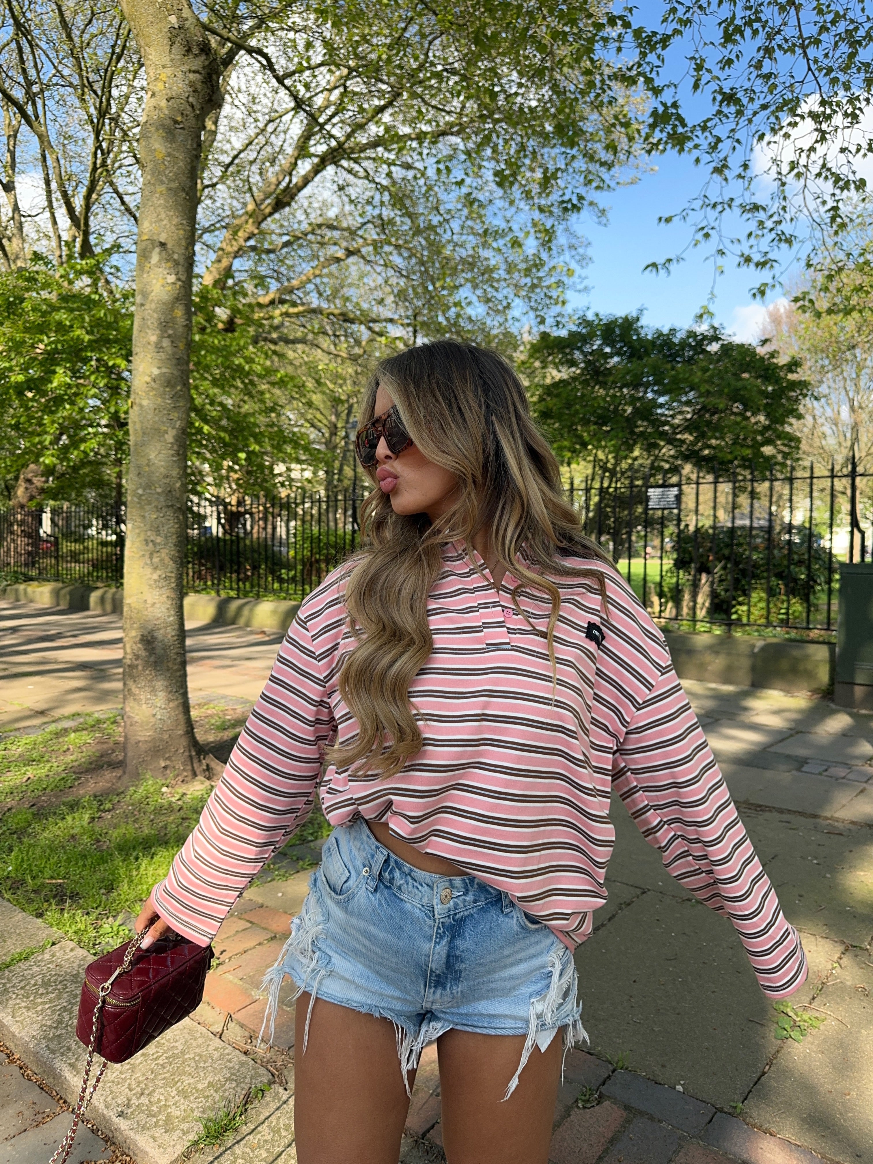 MAIA STRIPED RUGBY TOP