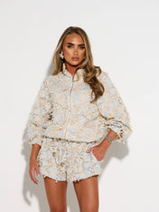 DAHLIA BLUE EMBELLISHED JACKET