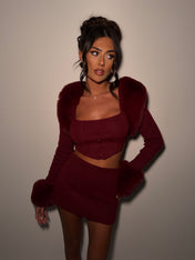 LOVERGIRL TOP & SHRUG (CHERRY)