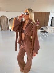 ‘BEAU’ CHOCOLATE BOW JACKET