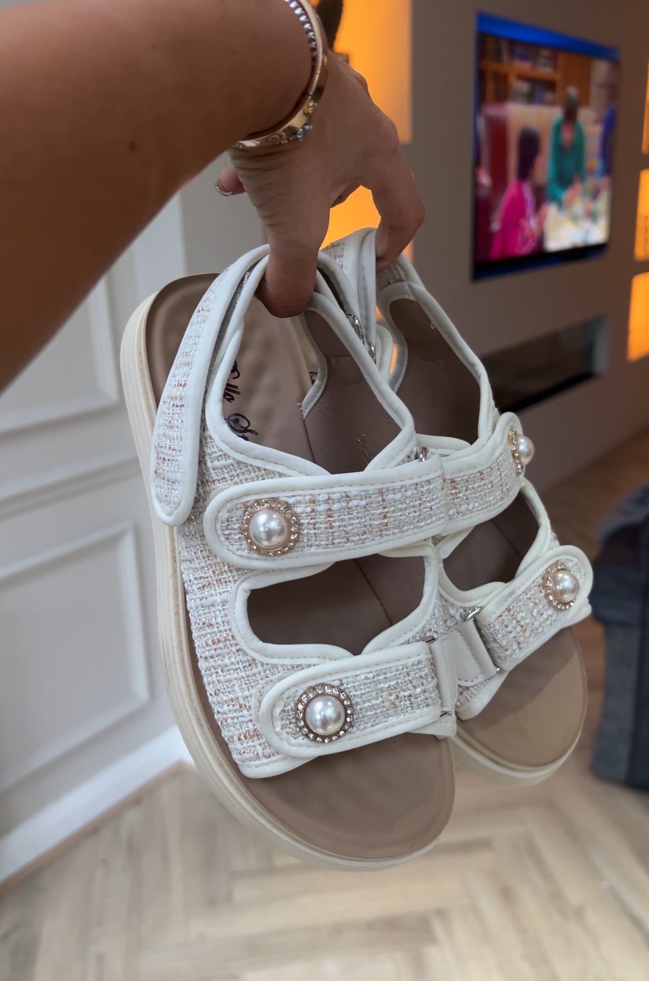 PHEOBE WHITE PEARL SANDALS