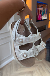PHEOBE WHITE PEARL SANDALS
