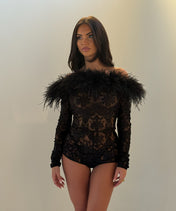 HEATHER PLAYSUIT - BLACK