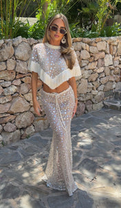 SOLEIL Embellished Maxi Skirt