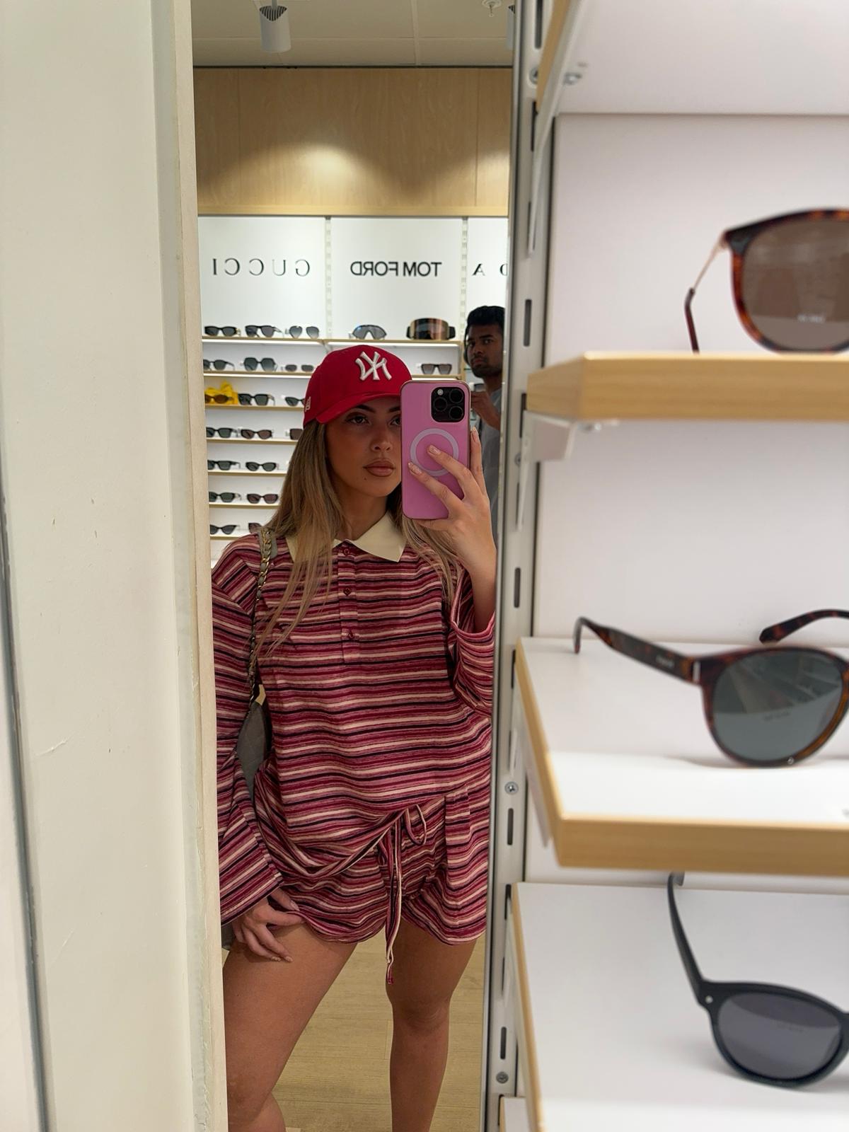 MACY Striped Lounge Set (Burgundy)