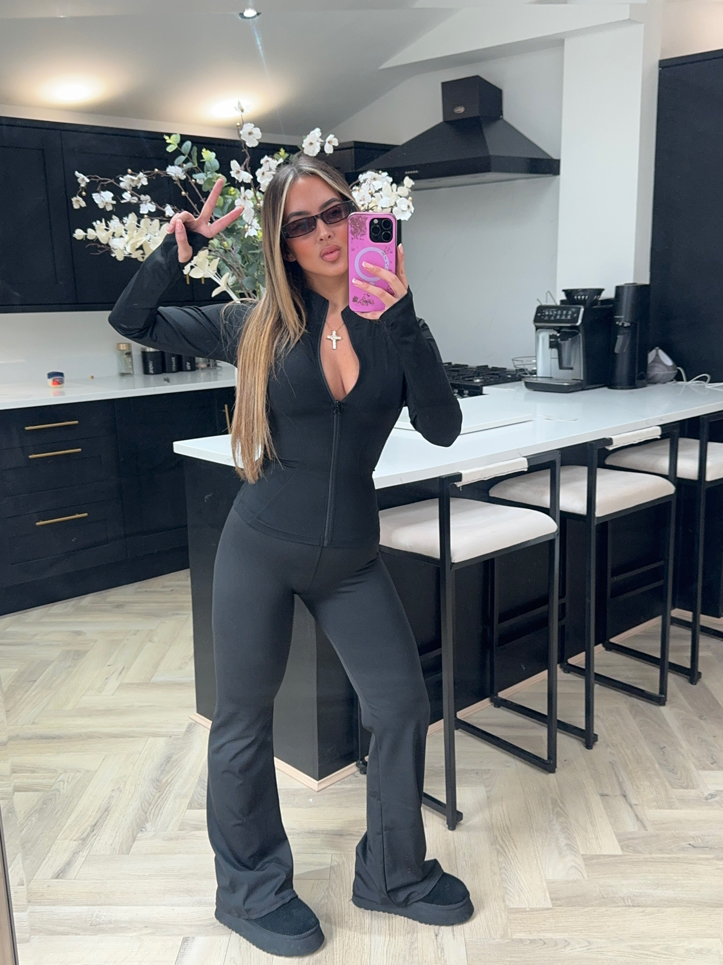 NAE Flared Gym Leggings - Black