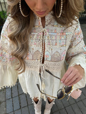 HARPER Embroidered jacket - CREAM
