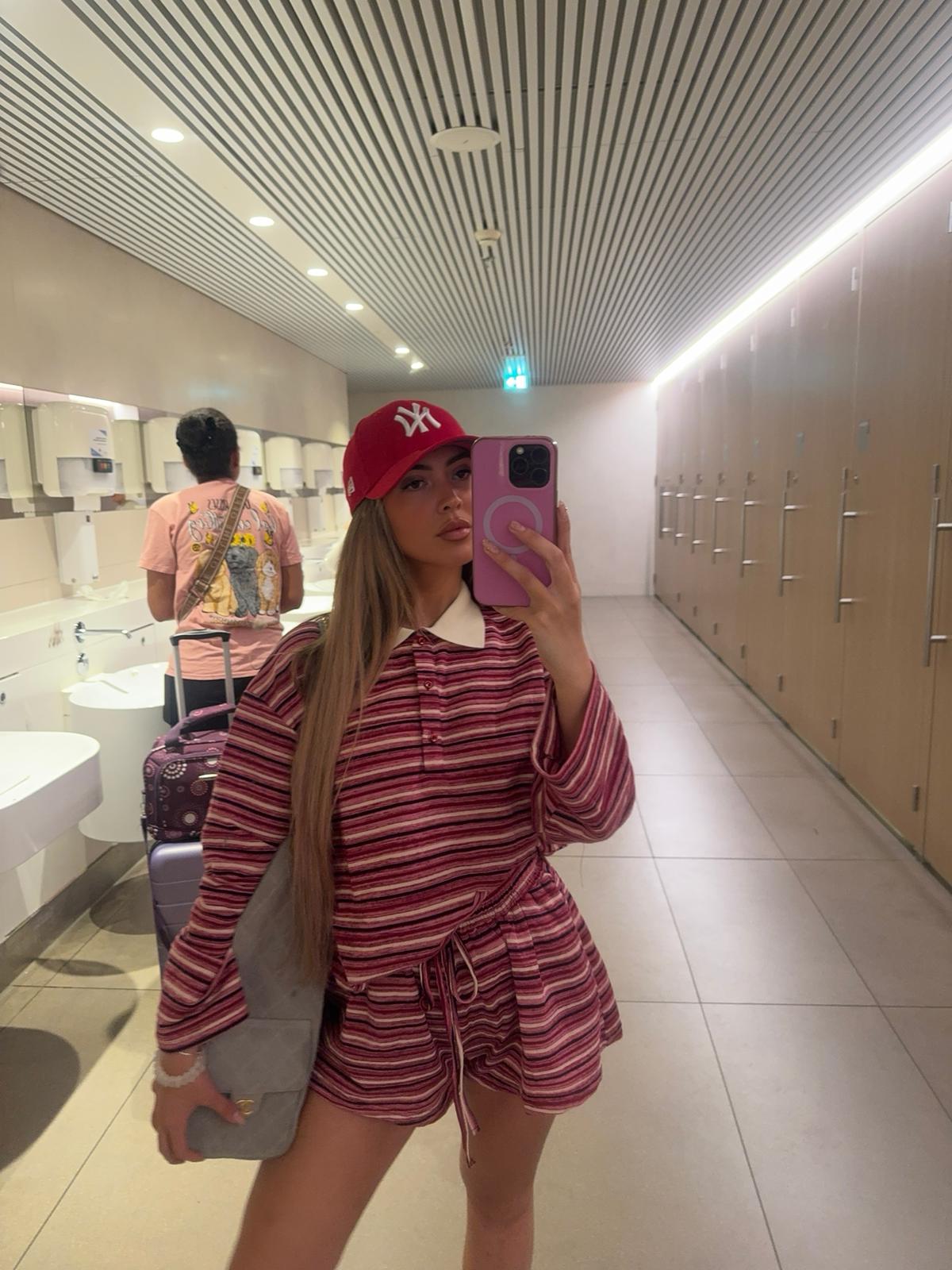 MACY Striped Lounge Set (Burgundy)