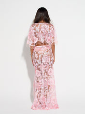 AMIRA Pink Embellished Maxi Skirt