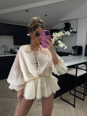 MARGOT Organza Blouse - (VANILLA)