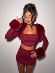 LOVERGIRL TOP & SHRUG (CHERRY)