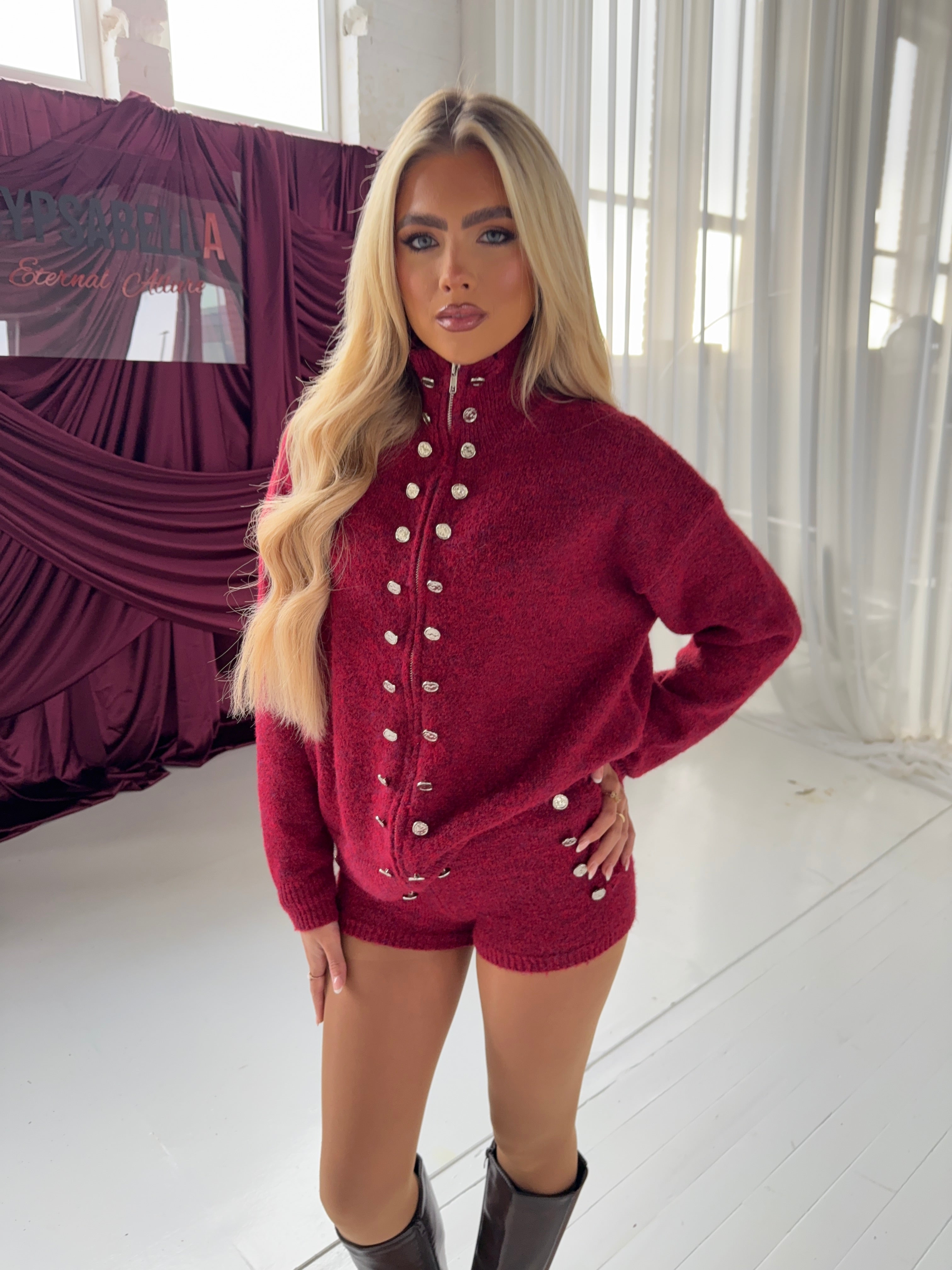 'CERISE' KNIT SHORTS