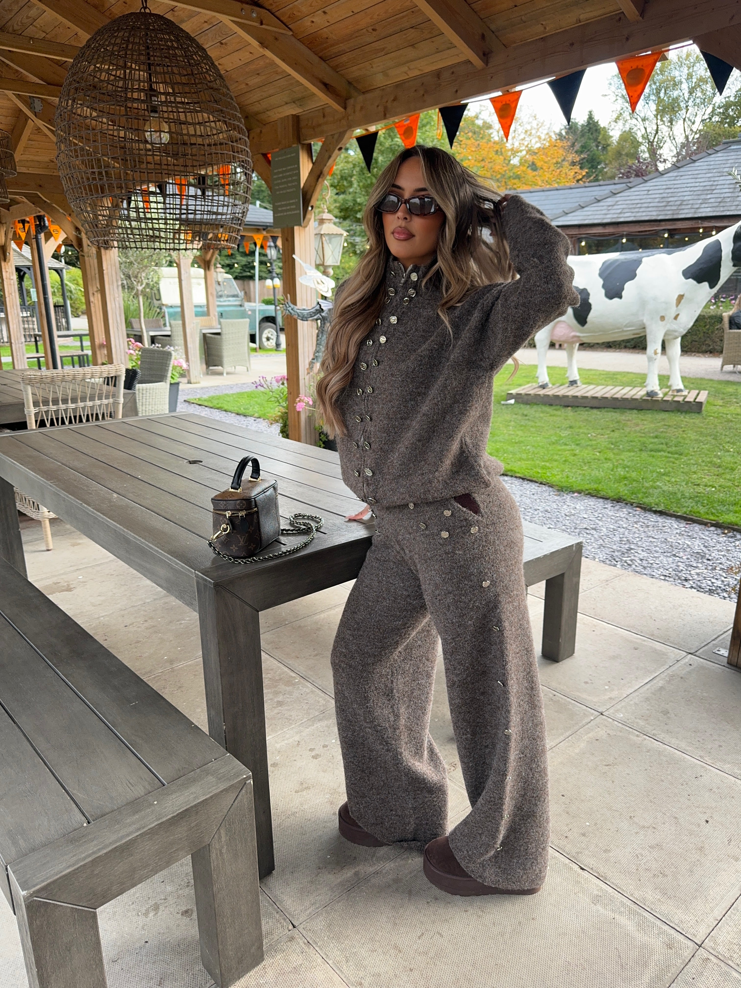‘MAUVE’ CHOCOLATE KNIT TROUSERS (REGULAR)