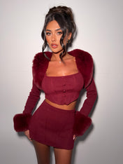 LOVERGIRL TOP & SHRUG (CHERRY)