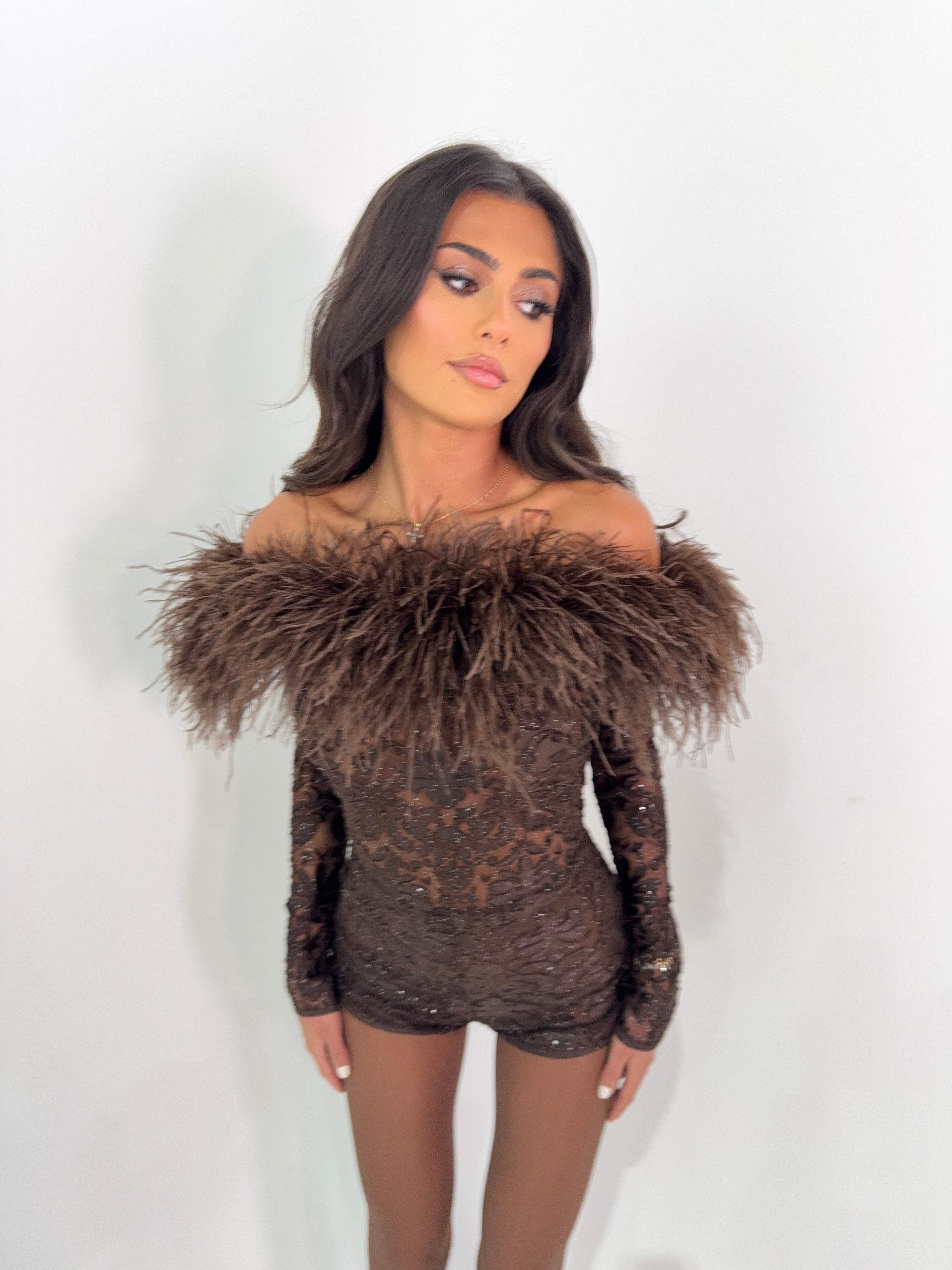 HEATHER PLAYSUIT - BROWN