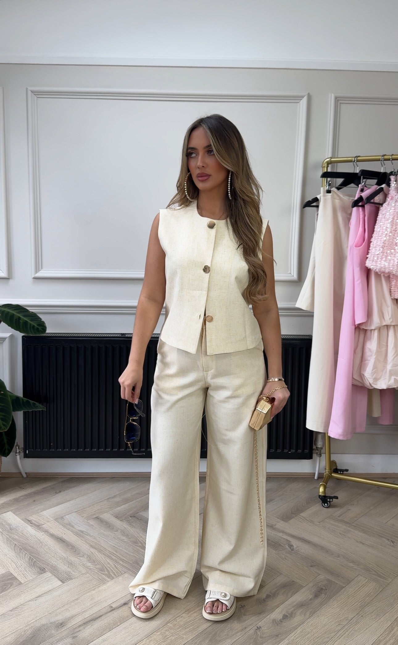 LUNA Linen Two Piece Beige