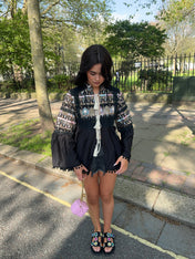 HARPER Embroidered jacket - BLACK