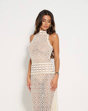 THALIA Crochet Maxi Dress