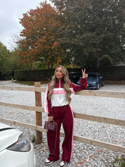 ARI STRIPED FLARES (BURGUNDY & PINK) - REGULAR
