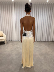 APHRODITE Sequin Fringed Dress (CREAM)