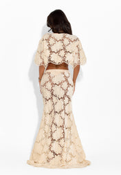 AMIRA FLORAL TOP - BEIGE