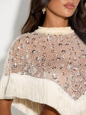 SOLEIL Embellished Mini Skirt