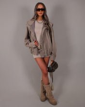 RENEE Tailored Bomber Jacket - Taupe