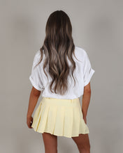 LAURA Mini Pleated Skirt With Belt - Yellow