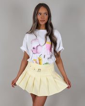 LAURA Mini Pleated Skirt With Belt - Yellow