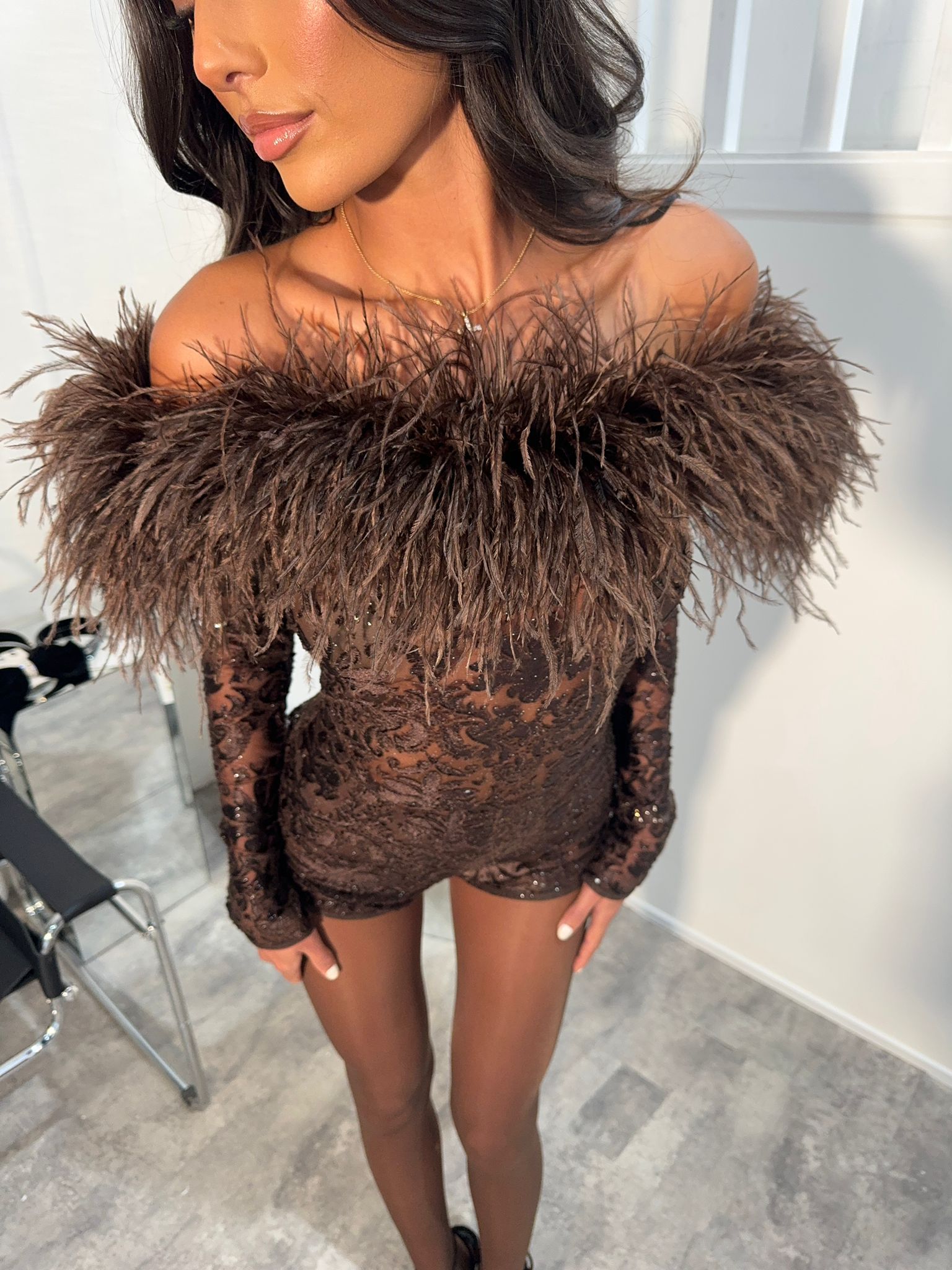 HEATHER PLAYSUIT - BROWN