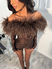 HEATHER PLAYSUIT - BROWN