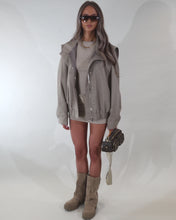 RENEE Tailored Bomber Jacket - Taupe