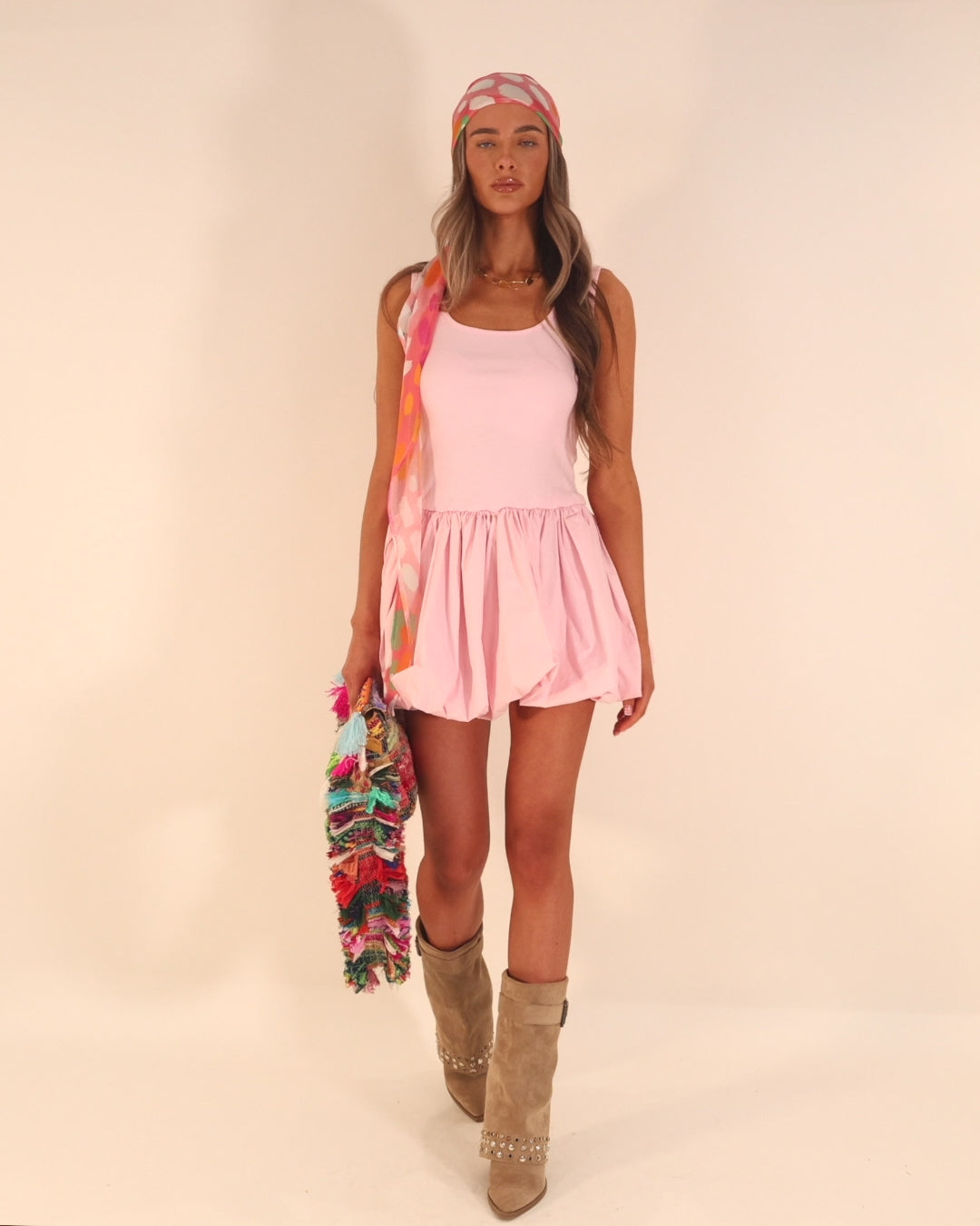 INDIA Puff Ball Dress - Pink